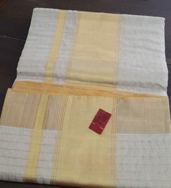 Balaramapuram Handloom Tissue Check Saree - Impresa Store
