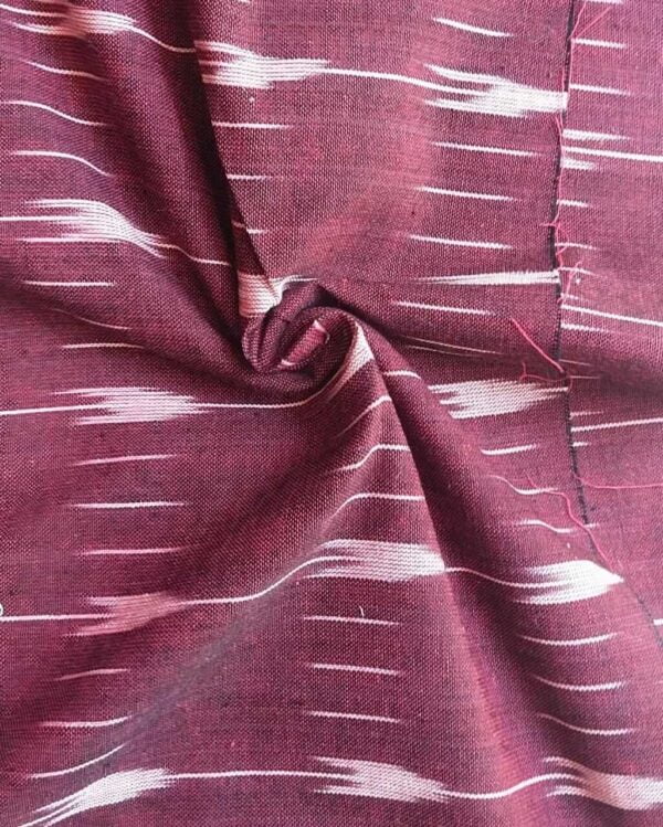 Handloom pochampalli cotton Mens fabric - Maroon - Impresa Store