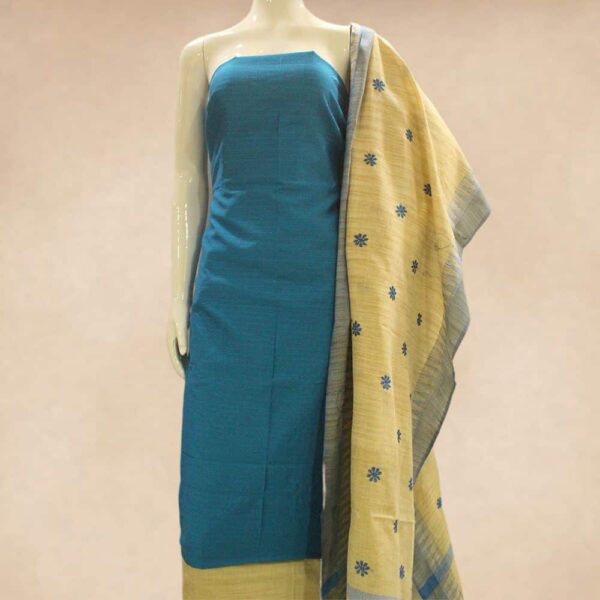Silk cotton top and silk cotton bottom with Designer dupatta - Impresa Store