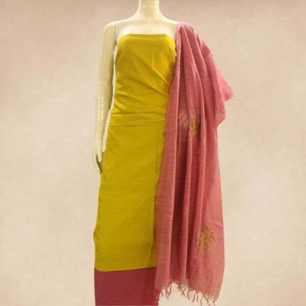 Silk cotton top and silk cotton bottom with zardosi Designer dupatta - Impresa Store