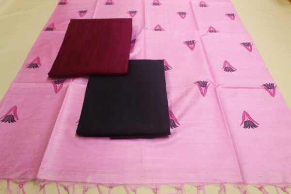 Silk cotton top and silk cotton bottom with silk cotton dupatta - Impresa Store