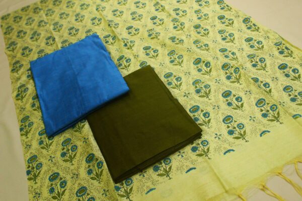 Silk cotton top and silk cotton bottom with silky kota dupatta - Impresa Store