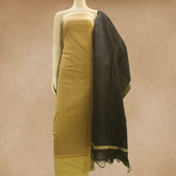Silk cotton top and silk cotton bottom with semi silk dupatta - Impresa Store