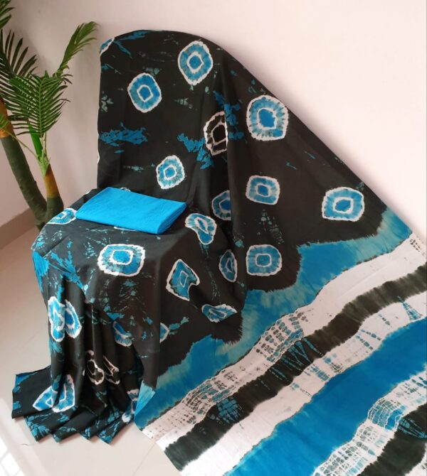 Hand block printed soft mul cotton saree with blouse - Impresa Store
