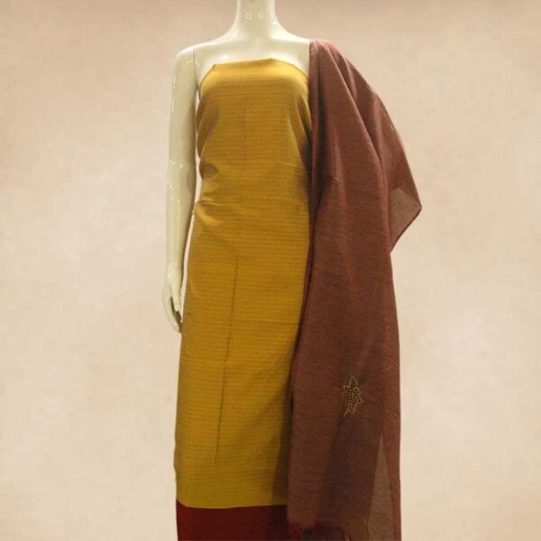 Silk cotton top and silk cotton bottom with designer Cut work dupatta - Impresa Store