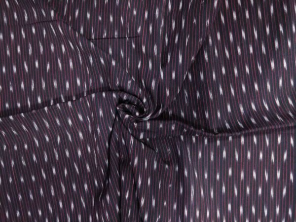 Handloom pochampalli cotton Mens fabric - Black With Red Stripes - Impresa Store