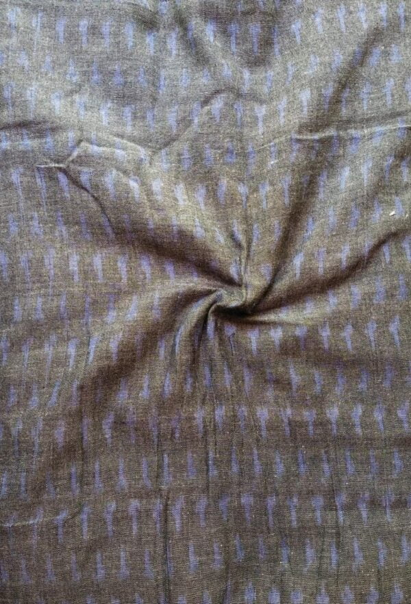 Handloom pochampalli cotton Mens fabric - Grey with Light Blue Weave - Impresa Store