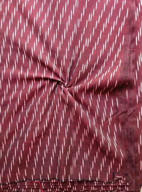 Handloom pochampalli cotton Mens fabric - Maroon with White Stripes - Impresa Store