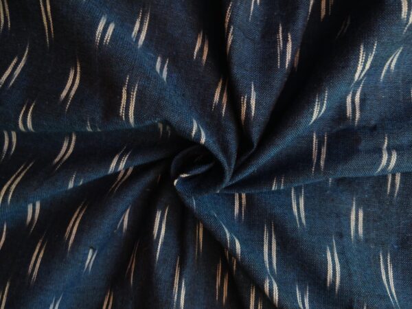 Handloom pochampalli cotton Mens fabric - Navy Blue with white stripes - Impresa Store