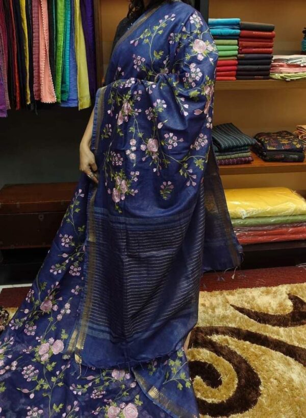 Linen Silk Saree - Impresa Store