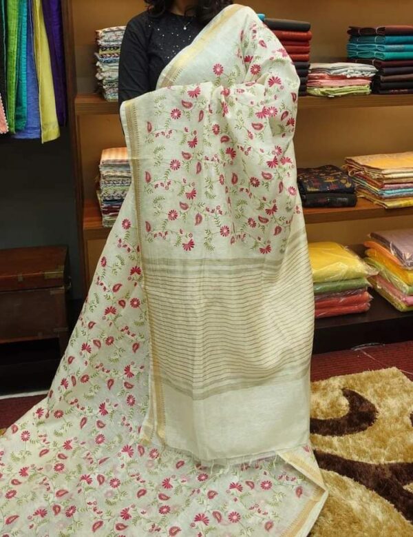 Linen Silk Saree - Impresa Store