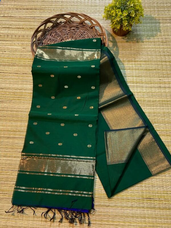 Maheswari Handloom Silk Cotton mix Butti Saree - Impresa Store