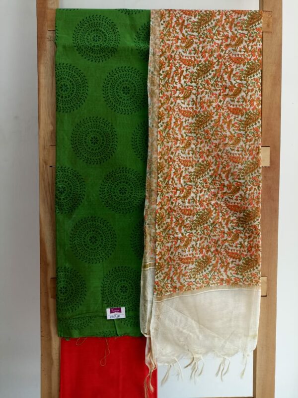 Silk Cotton Top and Silk cotton bottom with munga kota dupatta - Impresa Store