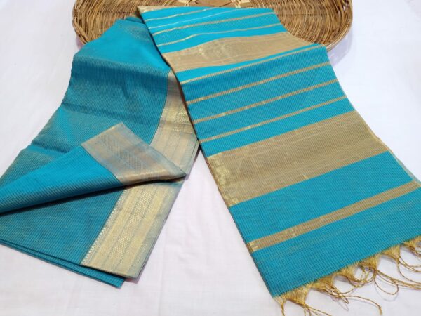 Maheshwari handloom silk cotton Tissue saree - Impresa Store