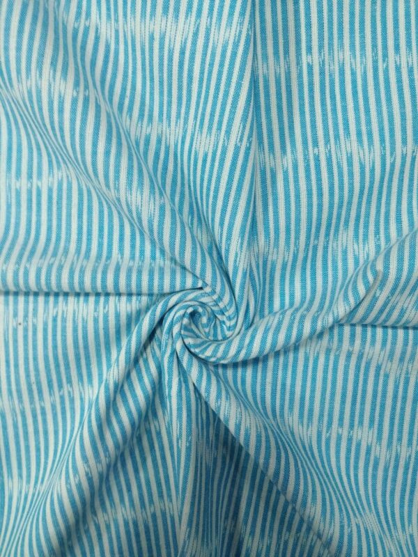 Handloom pochampalli cotton Mens fabric - Light blue and white - Impresa Store