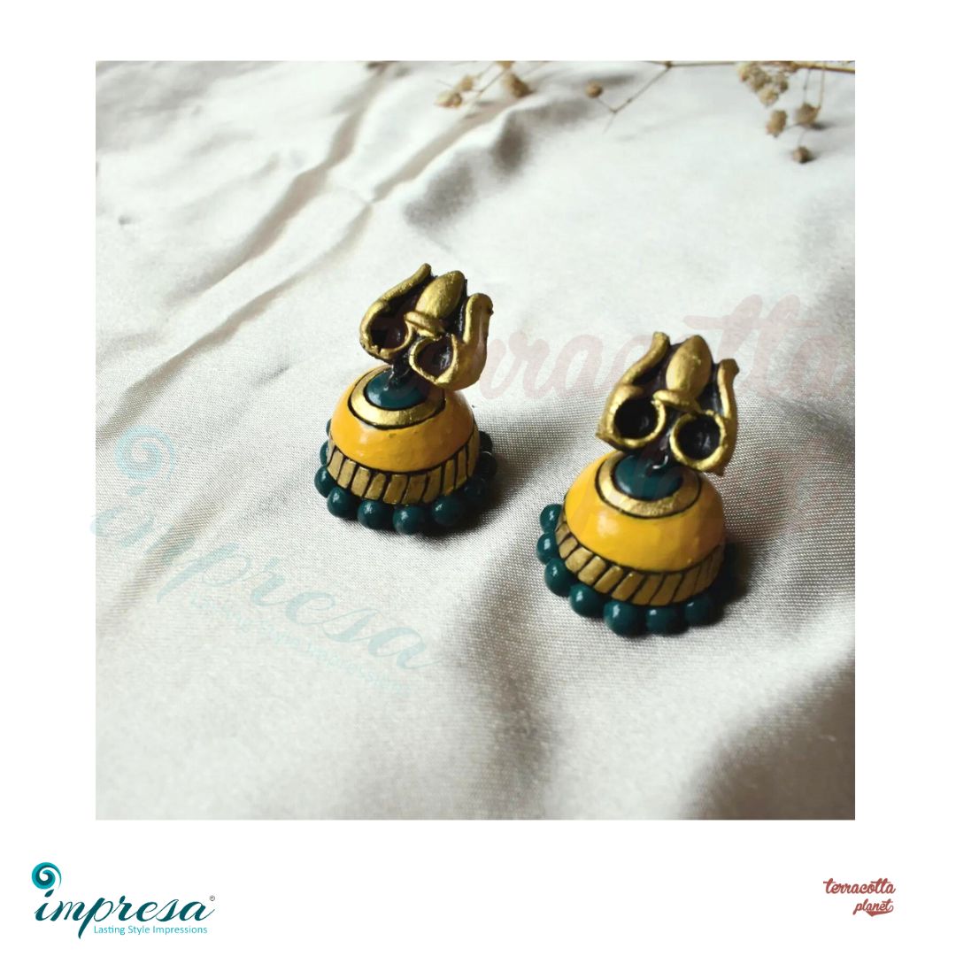 Elephant handcrafted terracotta earring by Panigh | The Secret Label