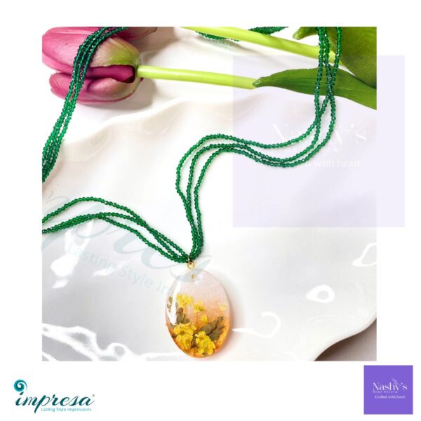 Daffodil Pendent with Beads Chain - Impresa Store
