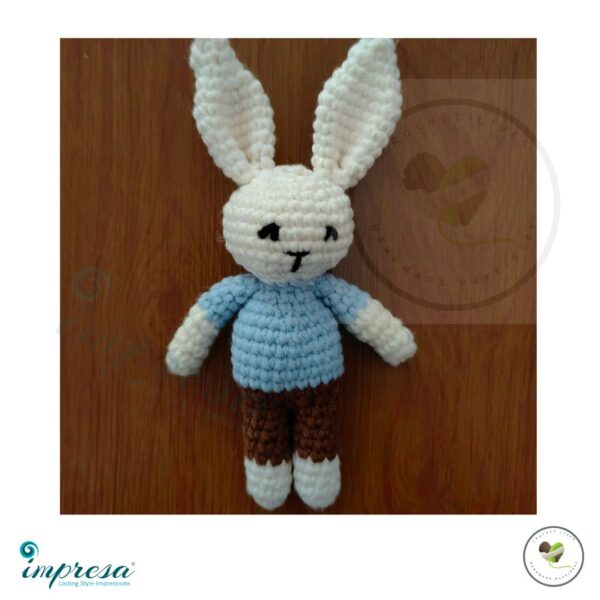 Crochet Bunny in Blue Shirt - Impresa Store