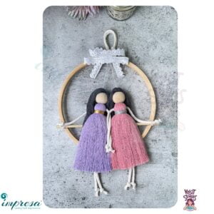 Friends- Pink & Lavender Colour Macrame Character Wall Hanging - Impresa Store