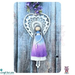 Dream Girl- Blue & Violet Combo - Macrame Character Wall Hangings - Impresa Store