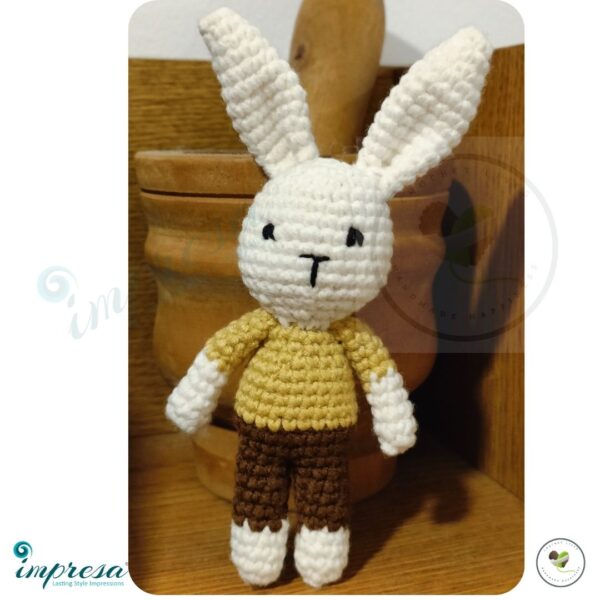 Crochet Bunny in Beige Shirt and Brown Pants - Impresa Store