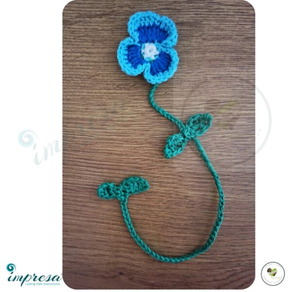 Blue Flower Crochet Bookmark - Impresa Store