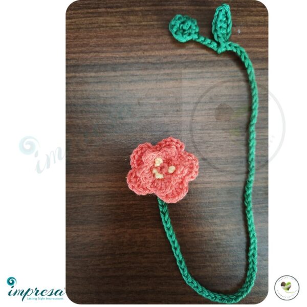 Peach Flower Crochet Bookmark - Impresa Store