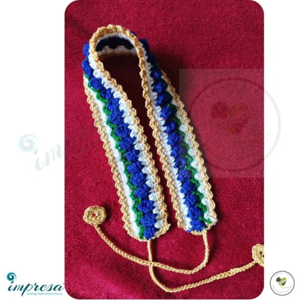 Crochet Headband Blue Tulip in Beige - Impresa Store