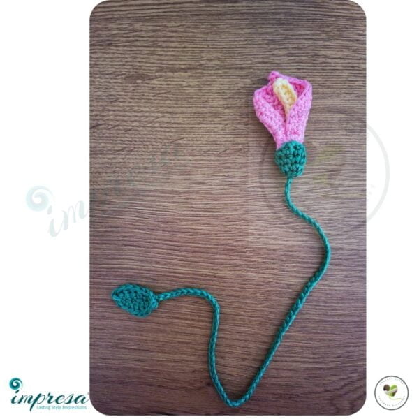 Pink Lily Flower Crochet Bookmark - Impresa Store