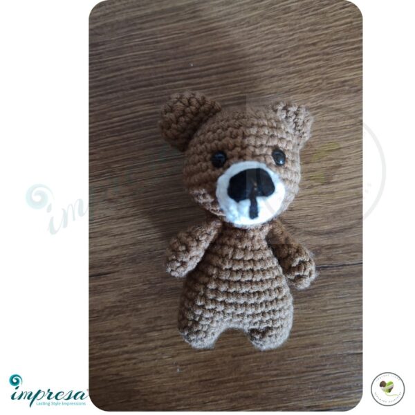 Tiny Teddy Bear Crochet Amigurumi Chocolate Brown - Impresa Store