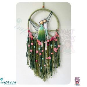 Rose Dreamcatcher with couple -Macrame Character Wall Hanging - Impresa Store