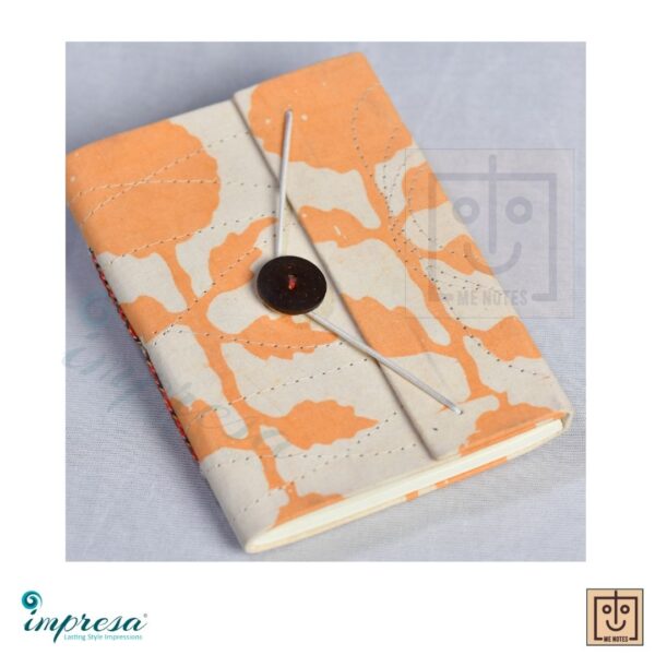 Handmade and Handblock Journal - Faded Orange Button - Impresa Store